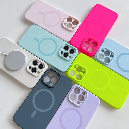 Solid Color Magnetic Case for iPhone, Compatible with MagSafe Wireless Charging